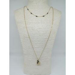 collier sautoir feuille